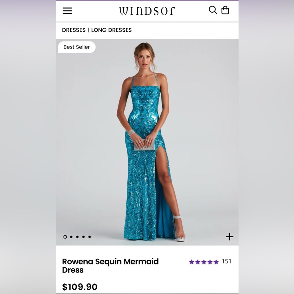 Windsor turquoise sequin prom dress NEVER WORN NWT